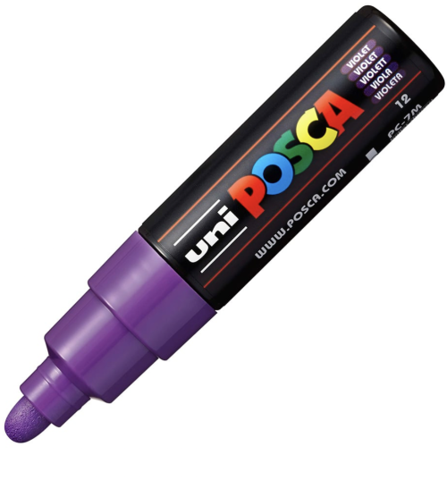 Uni POSCA PC-7M -Bullet 4,5-5,5 mm - 12 violet 