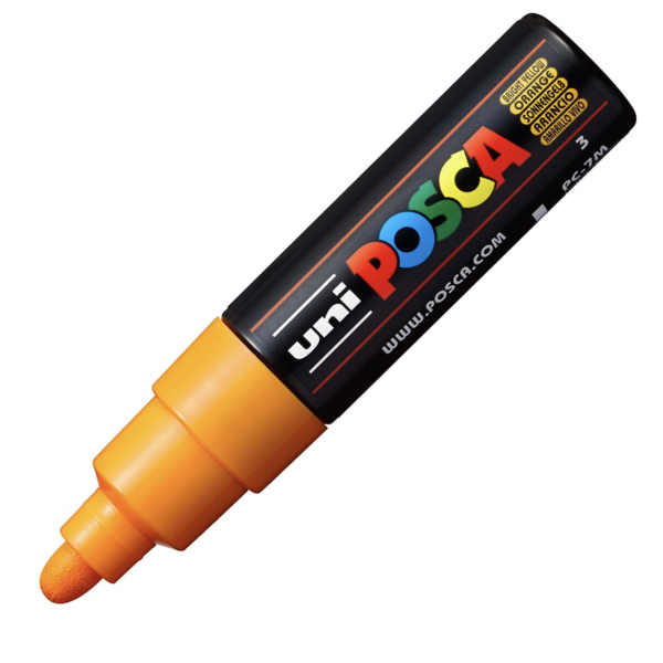 Uni POSCA PC-7M -Bullet 4,5-5,5 mm - 3 bright yellow 