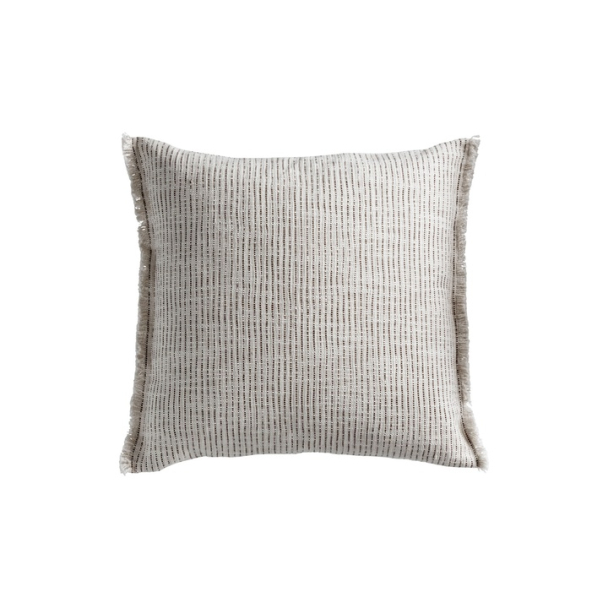 Stripete Putetrekk - Ecru & Mokka 50 x 50 cm