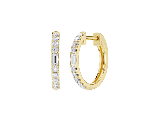 Verde &oslash;reringer - 375 (9k) gg & 0,25ct LAB DIAMANTER