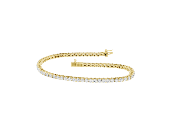 Verde Tennis Armb&aring;nd - 375 (9k) gg & 4ct LAB DIAMANTER