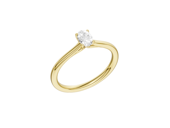 Verde Solitaire Ring - 375 (9k) gg & 0,25ct LAB DIAMANT
