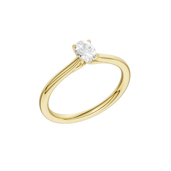 Verde Solitaire Ring - 375 (9k) gg & 0,25ct LAB DIAMANT