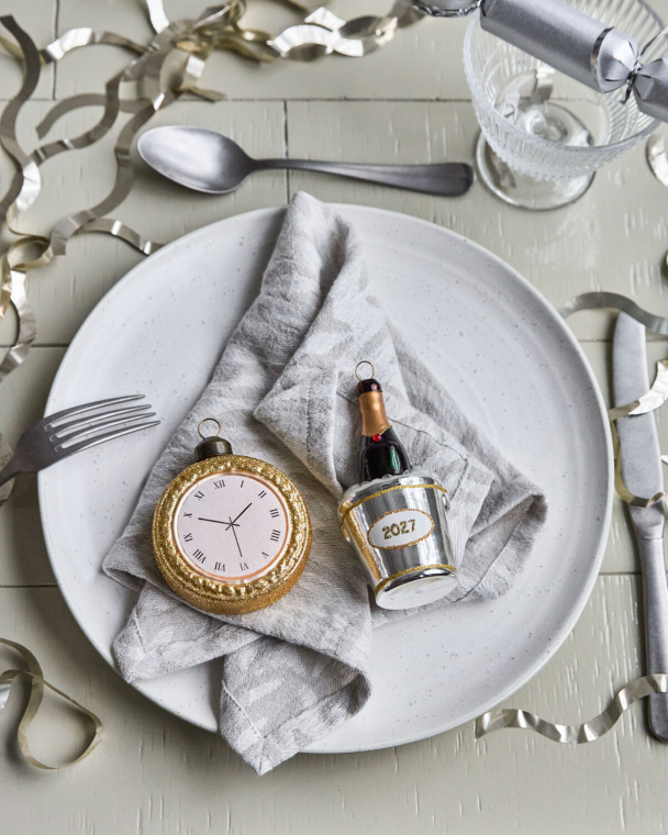 Julepynt i Glass - Champagne & Klokke - Image 2
