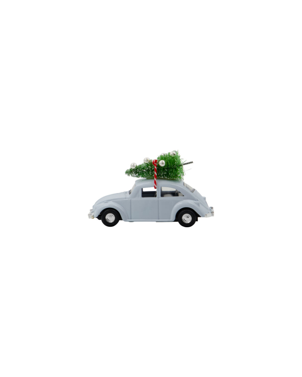 Lyseblå Bil med Juletre - Small - Image 1