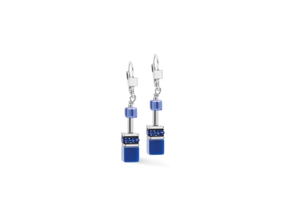 GeoCUBE Earrings Iconic Azure Spirit & Silver