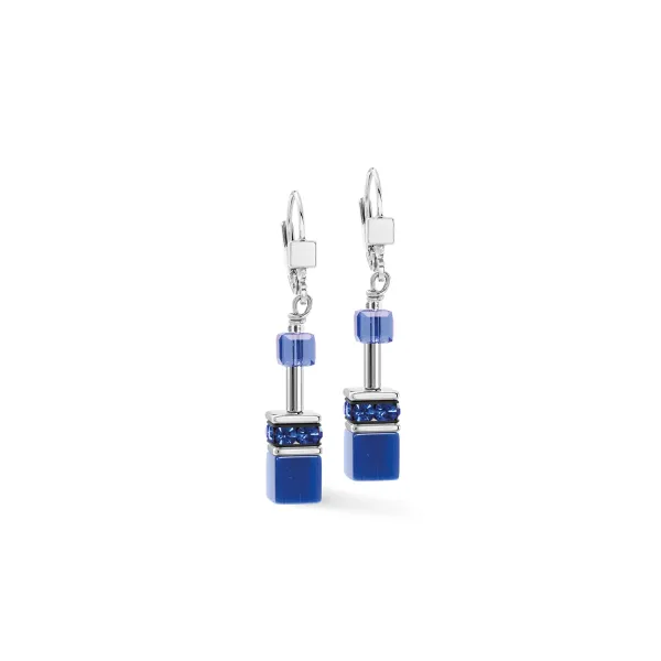 GeoCUBE Earrings Iconic Azure Spirit & Silver