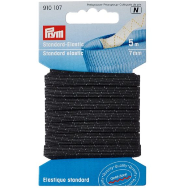 Prym Elastisk strikk – 5m 7mm – Sort