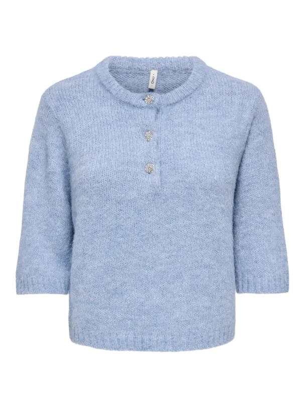  ONLMAGGIE SS BUTTON O-NECK CC KNT - Image 1