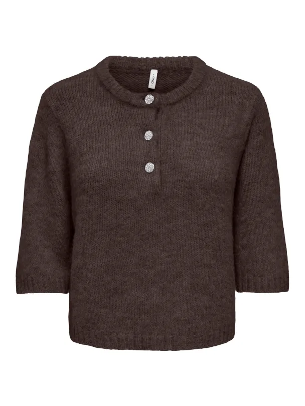  ONLMAGGIE SS BUTTON O-NECK CC KNT - Image 1