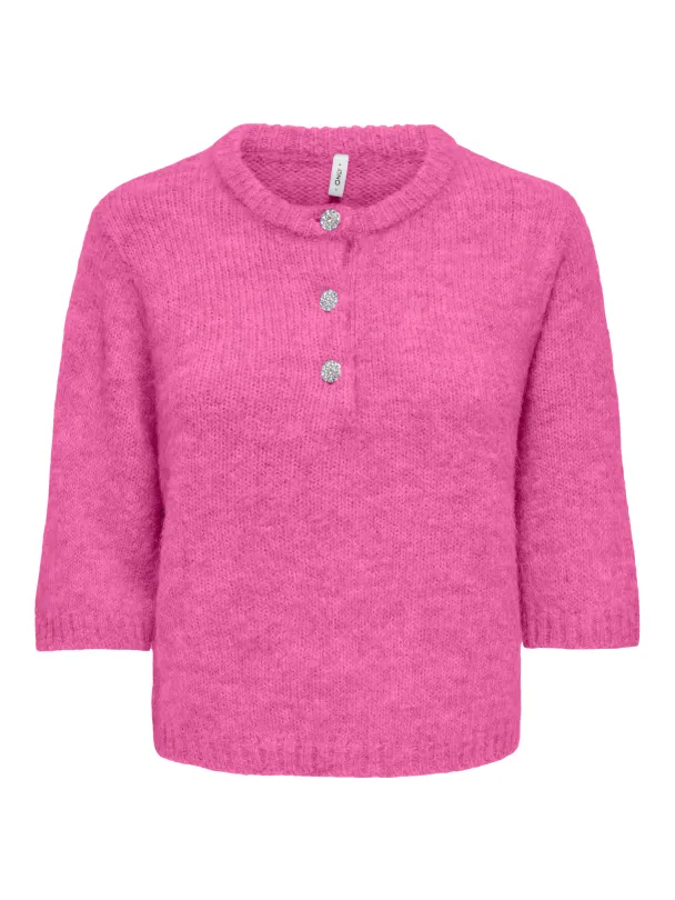  ONLMAGGIE SS BUTTON O-NECK CC KNT - Image 1