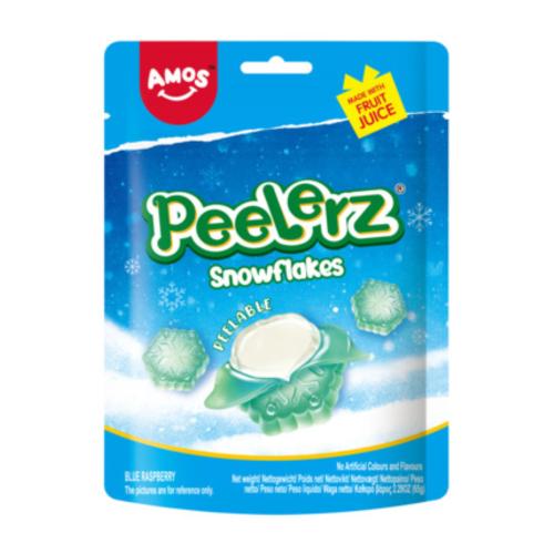 AMOS PEELERZ GUMMY CANDY SNOWFLAKES – BLUE RASBERRY 65g