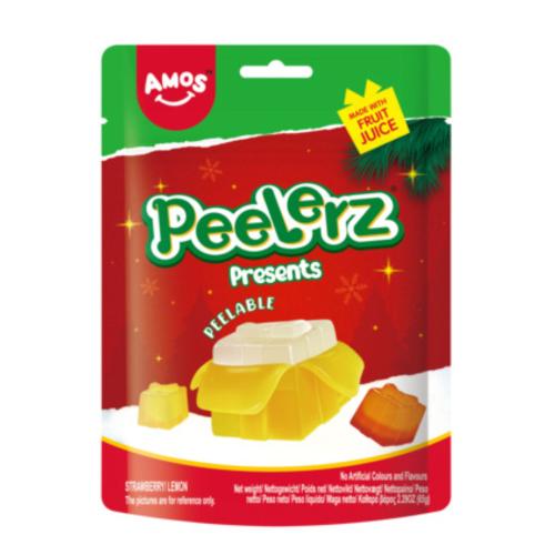 AMOS PEELERZ GUMMY CANDY CHRISTMAS PRESENTS – STRAWBERRY LEMON 65g