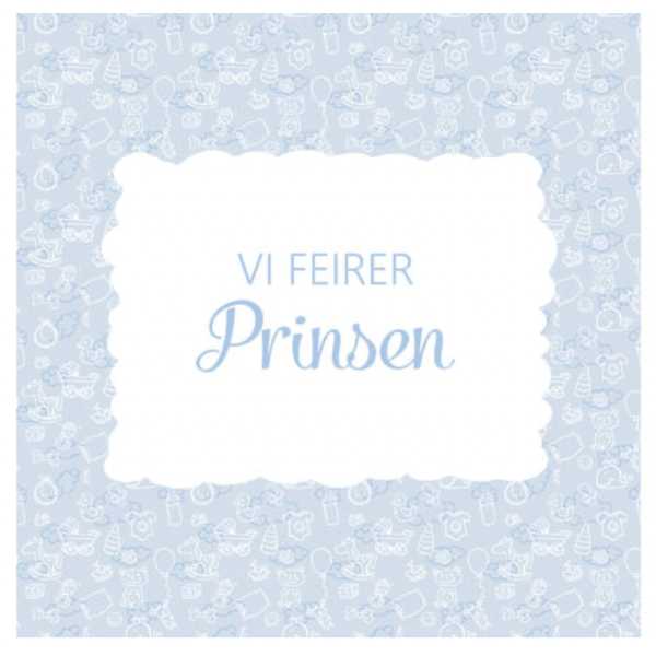 Servietter prinsen baby blå 