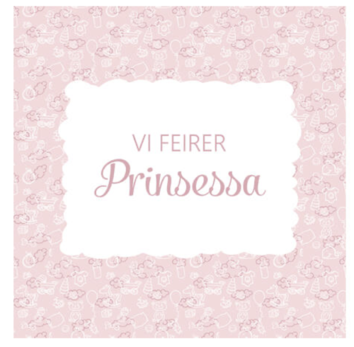 Servietter prinsessa baby rosa