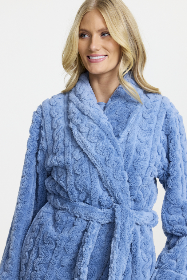 Morgenkåpe Fleece Blå - Image 3