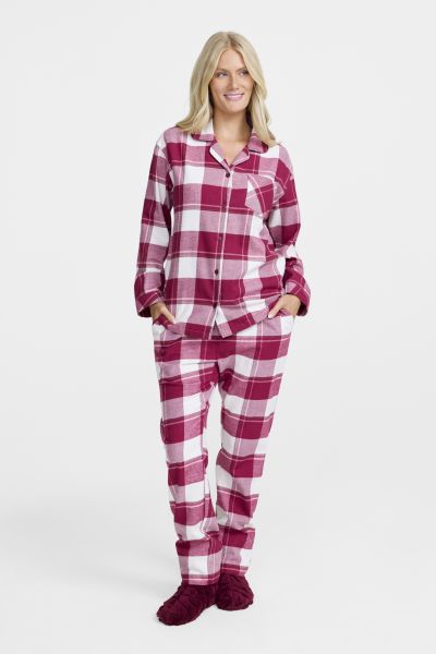 Pyjamas Rutet Flanell Rød