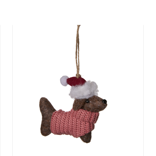 Dachshund med Nisselue - Strikkegenser