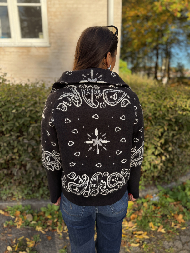 Paisley Zip Jacket - Black - Image 3
