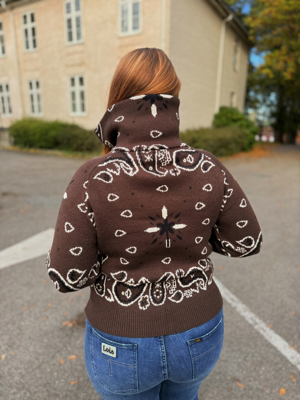Paisley Zip Jacket - Brown - Image 3