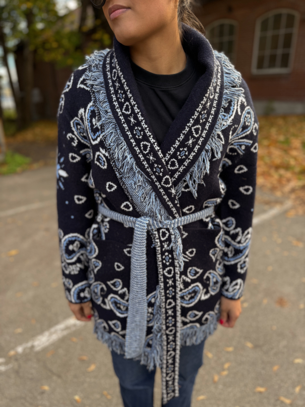 Frynsejakke - Navy  - Image 1