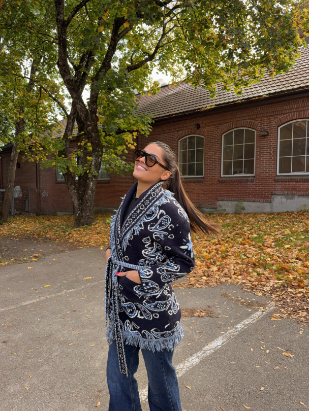 Frynsejakke - Navy  - Image 3