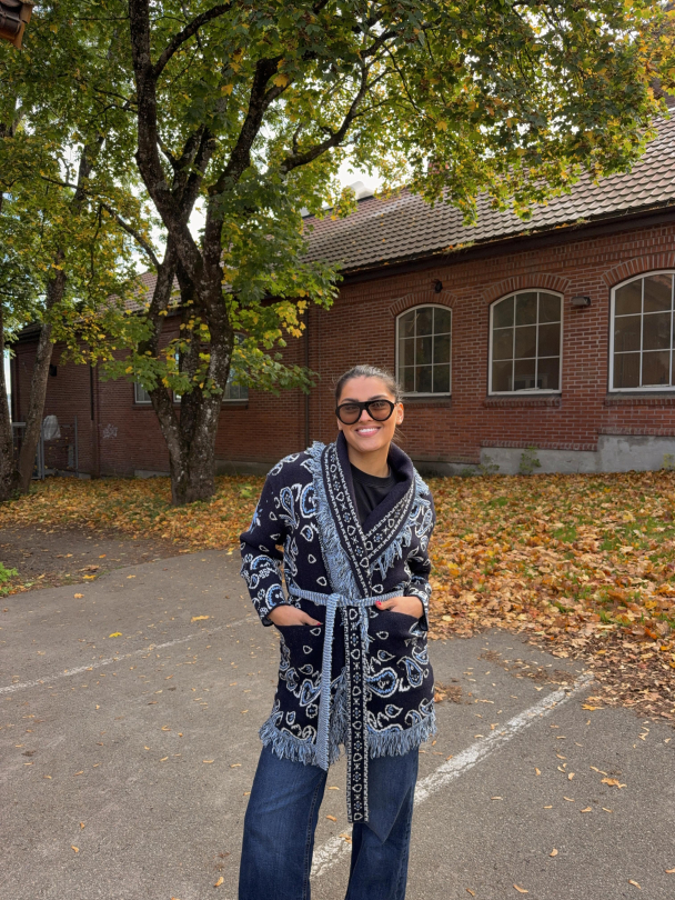 Frynsejakke - Navy  - Image 4