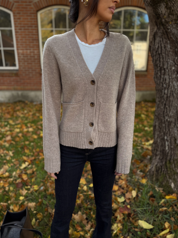 Emila LS Wool Knit Cardigan - Sandshell - Image 1