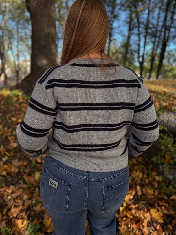 Alphaline LS Knit Cardigan - Mid Grey Melange - Image 3