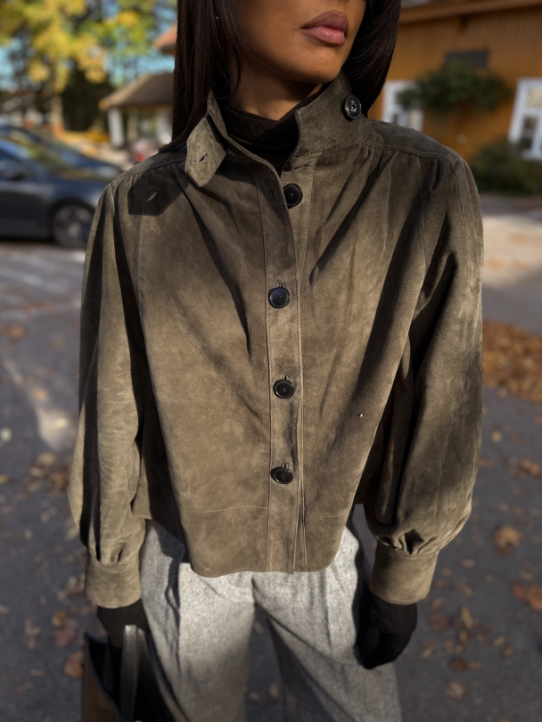 Zonie Suede Jacket - Black Olive - Image 1