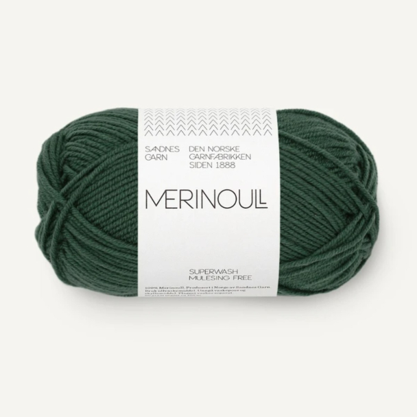 MERINOULL dyp skoggrønn 8581