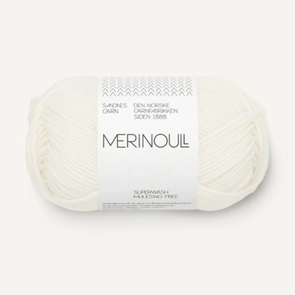 Merinoull hvit 1001