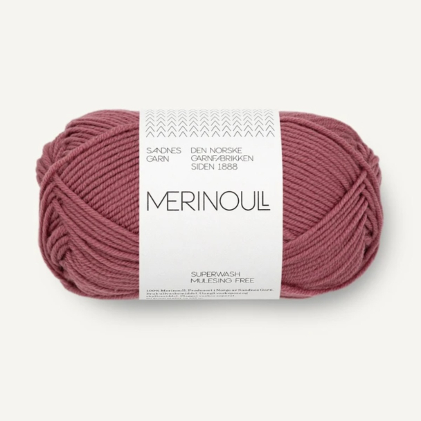 MERINOULL mørk pudderrosa 4344