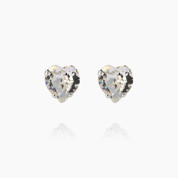 Heart Earrings - Rhodium Crystal 