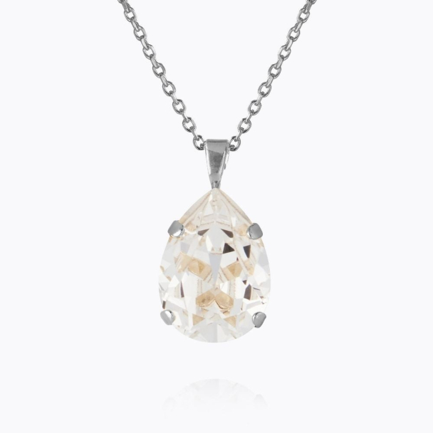 Mini Drop Necklace Rhodium - Crystal 