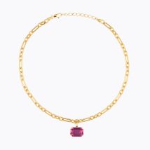 Lydia Chain Necklace Gold - Dark Rose 1.jpg