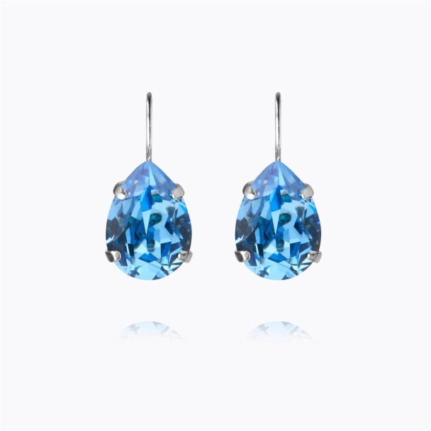Mini Drop Earrings - Rhodium/Recreated Iceblue