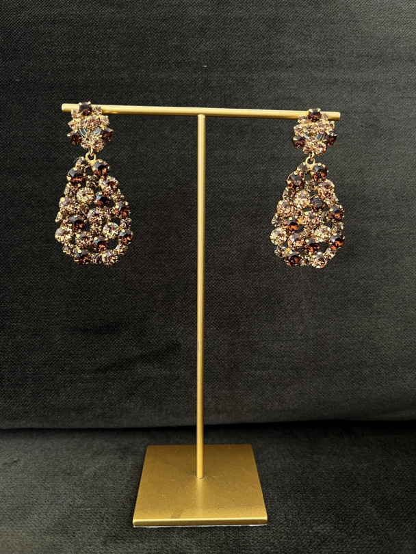 Hanna Earrings Gold - ReCreated Topaz Combo