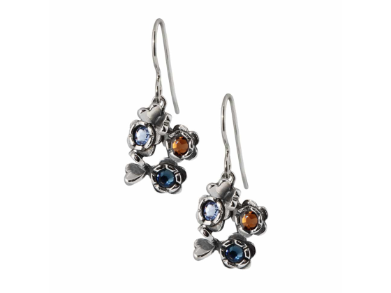 Maigull &oslash;reheng, oksidert (Light sapphire, montana og smoked topaz)