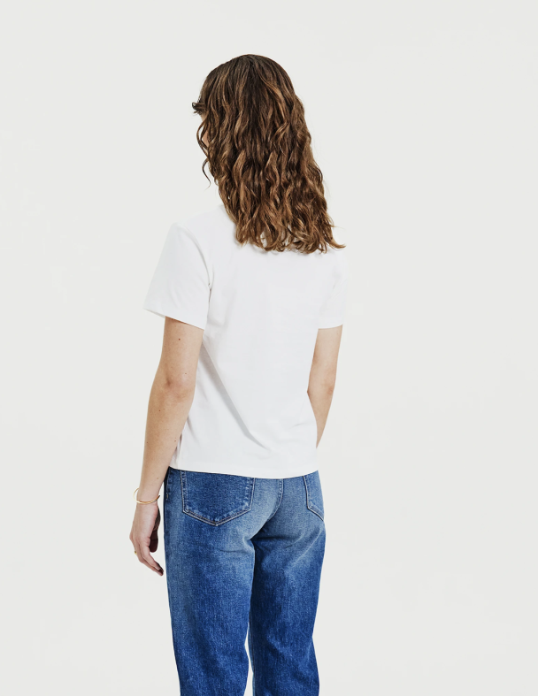 Crew-Neck Regular Tee -  White  - Image 2