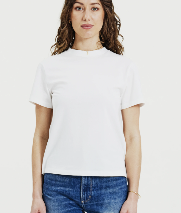 Crew-Neck Regular Tee -  White  - Image 1