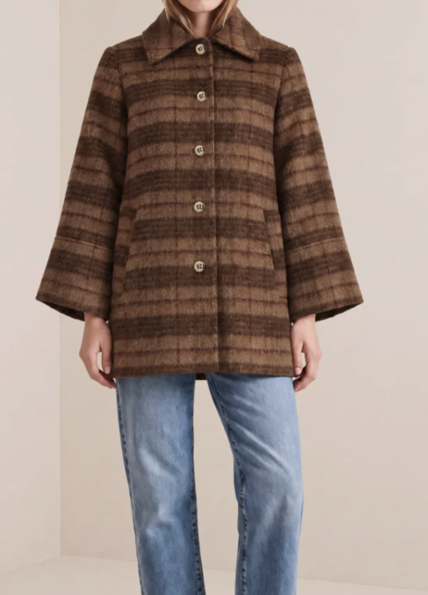 Tailored Car Coat - Autumn Checks  - Image 1