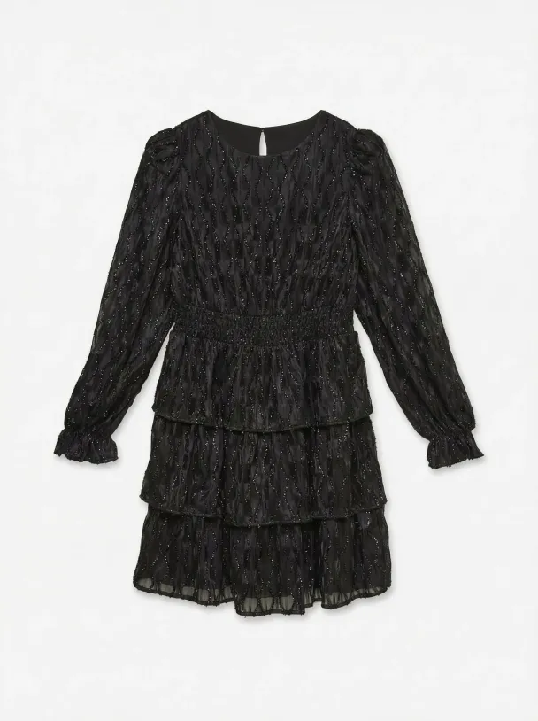 AWNOLITA LISE LS O-NECK SHORT DRESS