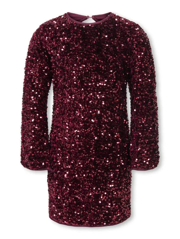 KOGCONFIDENCE LS SEQ FLRD DRESS JRS GRL - Image 1