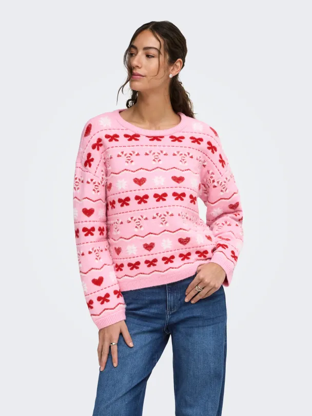 ONLXMAS SNOWIE LS O-NECK KNT - Image 5