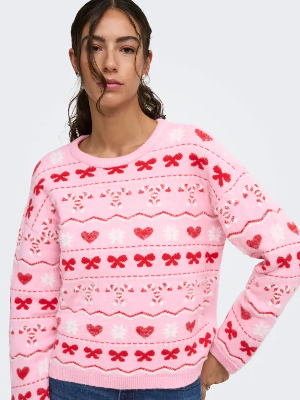 ONLXMAS SNOWIE LS O-NECK KNT - Image 3