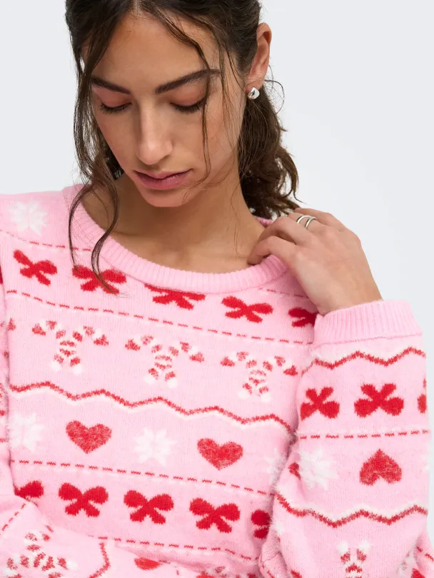 ONLXMAS SNOWIE LS O-NECK KNT - Image 2