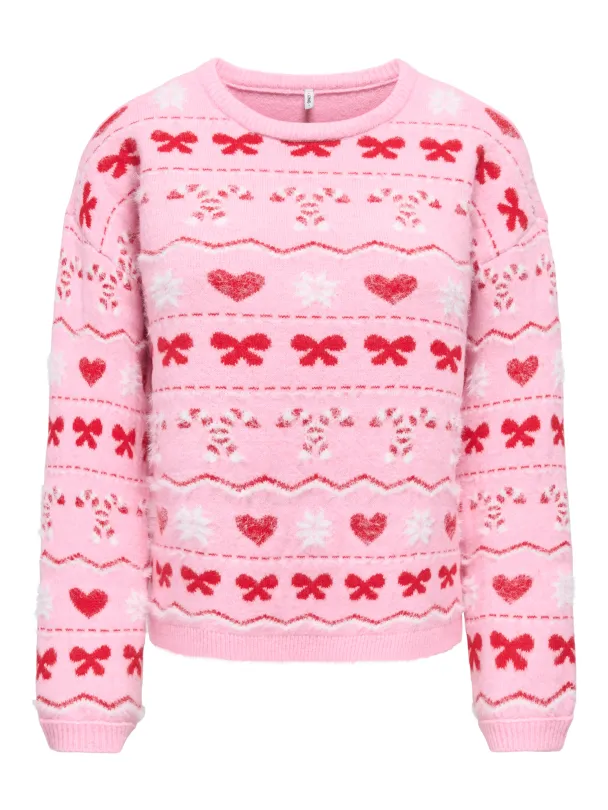 ONLXMAS SNOWIE LS O-NECK KNT - Image 1