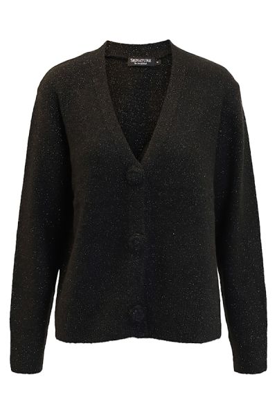 Strikkejakke m/glitter 60022 Svart