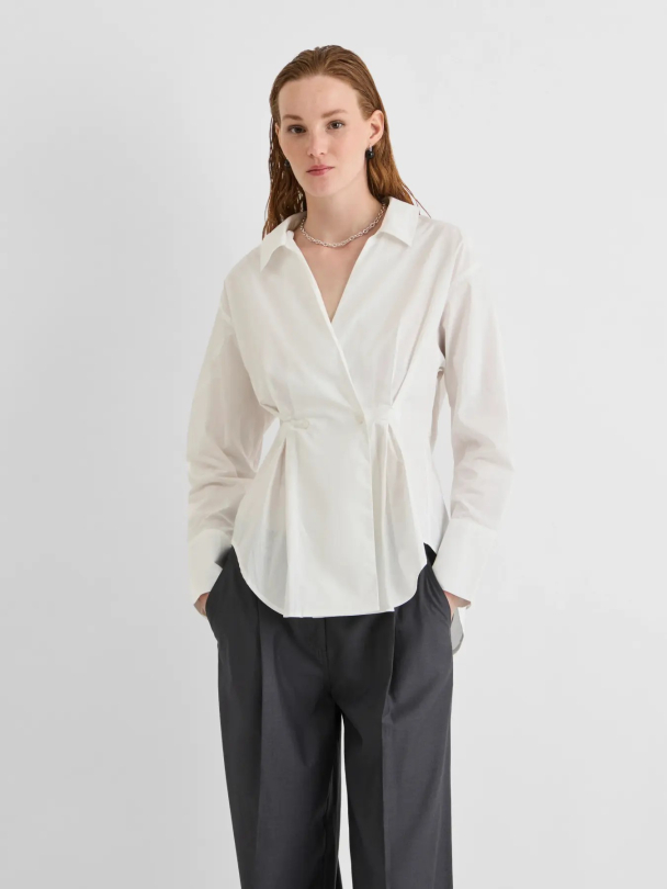 Rousheena V-neck Shirt - Cloud Dancer - Image 3